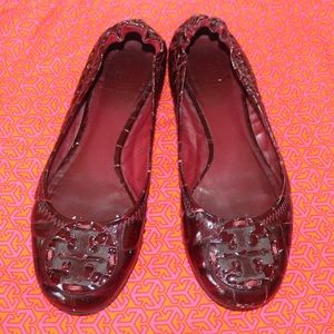 Tory Burch Burgundy Reva Flats